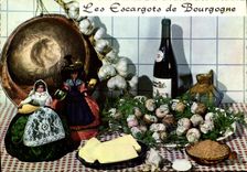 Modern Postcard snails of Burgundy