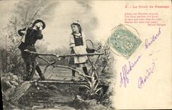 CPA Fantaisie Enfants Le droit de passage