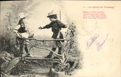 CPA Fantaisie Enfants Le droit de passage