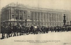 CPA Funerailles du Marechal Foch le cortege place de la Concorde