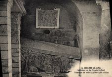 Vintage Postcard Interior Jouarre of the crypt St Paul Tomb of Agilbert saint