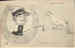 CPA Chien Chiens Chiot Leurs chiens Le chien Hurf abonne de l'Hippique