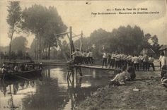 Postal Militaria Escuela de puente de la 3.o Ingeniería Puente de circunstancia Maniobra de segundo Caballete