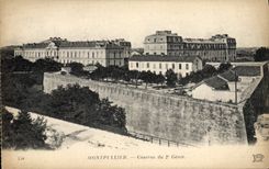 Postal Militaria Montpellier Cuartel de la 2.o Ingeniería