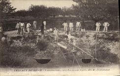 Vintage Postcard Militaria Work of the Genius Construction of a light footbridge known as of circumstance