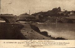 Vintage Postcard Holy Militaria Mihiel the bridge destroyed by the French Genius