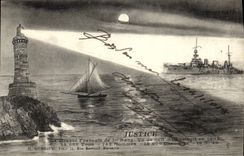 CPA Bateau Justice Cuirasse Francais de 1er rang