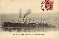 Vintage Postcard Toulon Boat the Joan of Arc large cruiser