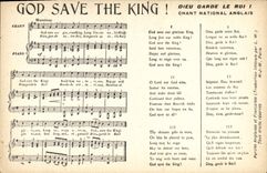 CPA God save the king ! Chant national anglais 