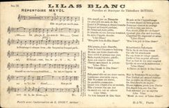 Vintage Postcard White Lilac Theodore Botrel