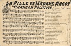 Vintage Postcard the girl of Mrs political Angot Song Lecocq
