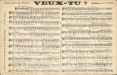 CPA Veux tu ? De Wenzel Klanko 
