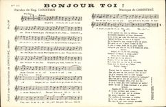 Vintage Postcard Hello You Christien Christine