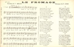 Vintage Postcard the cheese Meusy Ziem