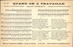 CPA Quand on a travaille Briollet Gerny Victor Lejal Antonin Louis-Del 