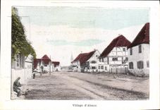 Postal Folclore Alsacia Pueblo