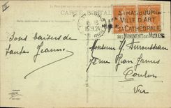 Postal Folclore Alsacia Cigüeñas en Alsacia