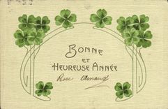 CPA Fantaisie Fleurs Trefles 