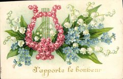 CPA Fantaisie Fleurs Muguet 