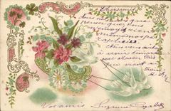 CPA Fantaisie Fleurs Colombes 