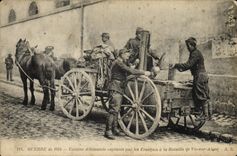 Postal Cocina alemana capturada por los Franceses tiene la batalla de Vic sobre Aisne Militaria