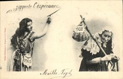 Vintage Postcard Fantaisie Woman I bring the hope