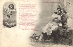 Vintage Postcard Fantasy Woman the love Angel