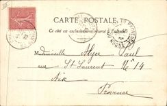 Vintage Postcard Fantasy Woman the family Durand with the theater a tragic passage