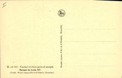 Postal Sillón en madera pinta y talla a Luis XV