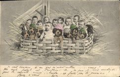 Vintage Postcard Dog Pup Dogs Children Babies