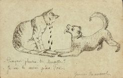 CPA Chien Chiot Chiens Chat 