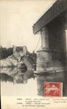 Vintage Postcard Militaria Creil Bridge destroyed by the French genius