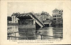 CPA Militaria Lagny Les debris du pont de fer