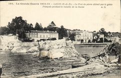 Vintage Postcard Militaria Lagny the stone bridge destroyed by the French genius during the battle of Verdun