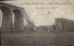 Vintage Postcard Militaria Viaduct of Dannemarie which the French Genius made jump