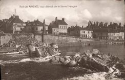 Vintage Postcard Militaria Bridge of Maxence destroyed by the French Genius