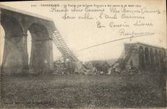 Vintage Postcard Militaria Dannemarie the viaduct which the French Genius made jump