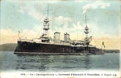 CPA Bateau Le Jaureguiberry Cuirasse d'escadre a tourelles