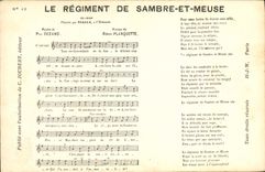 CPA Le regiment de Sambre et Meuse Paul Cezano Robert Planquette