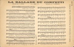Vintage Postcard the ballade of the confetti Disle Vargues