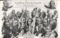Vintage Postcard French patriotic Concert the Deroulede Marseillaise