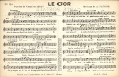 Vintage Postcard the horn Alfred de Vigny Flegier