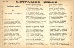 CPA L'invalide Belge Delormel Garnier