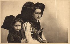 Vintage Postcard Alsatian Alsace Folklore and child