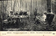 CPA Cuisine Une popote a la grand garde Militaria 
