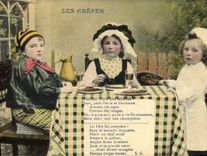 Vintage Postcard Cooks Children crepes