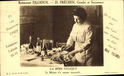 CPA Cuisine Restaurant Fillioux Frechin La mere Fillioux Rue Duquesne Lyon 