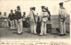 CPA Cuisine Compagnie de debarquement Repos La cantine volante Militaria Marins 