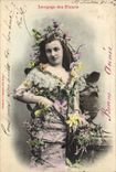 Vintage Postcard Fantasy Woman Language of the Flowers