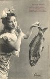 CPA Fantaisie Enfant Poisson d'avril 